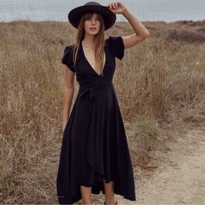 Christy Dawn Black Autumn Wrap Dress XSP